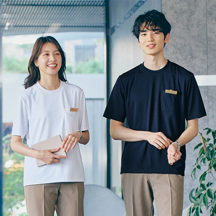 レディースウェア：スロープネック Tシャツ